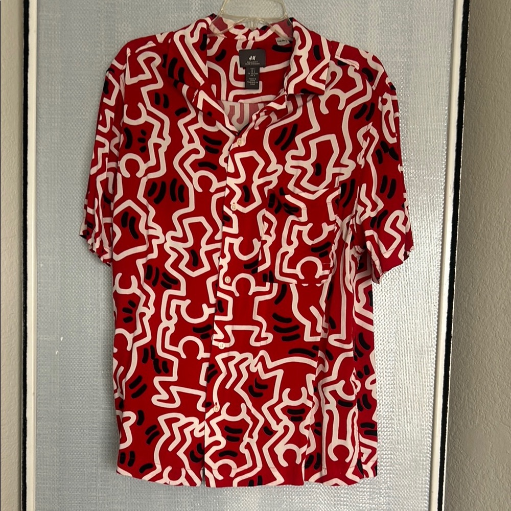 Red and White Patterned Shirt